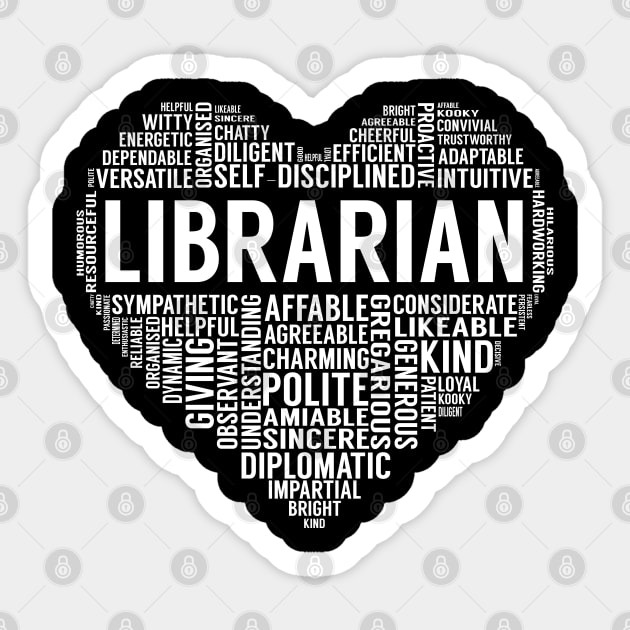 Librarian Heart Sticker by LotusTee